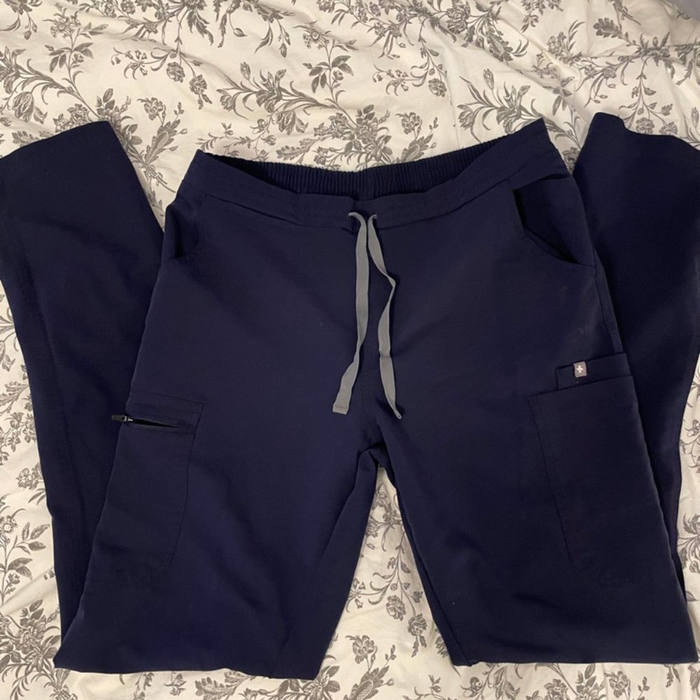 Figs Yola Skinny Scrub Pants Navy- Tall